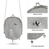 Chainmail Clutch Purse – Silver Metal Mesh Evening Bag for Cocktail Party